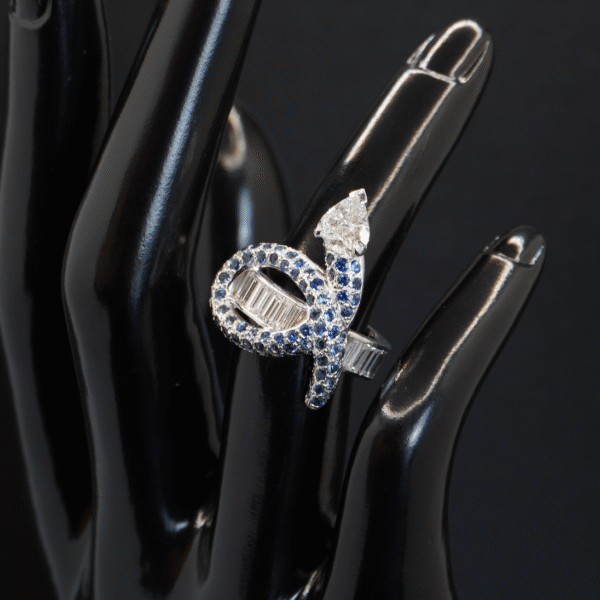 Bague Serpent Saphirs joaillerie Cannes