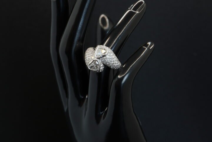 Bague “Toi et moi” coeurs joaillerie Cannes