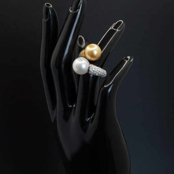 Bague “Toi et Moi” Perles joaillerie Cannes