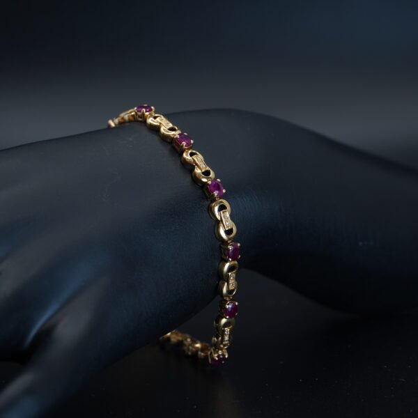 Bracelet Or Jaune Diamants et Rubis joaillerie Cannes