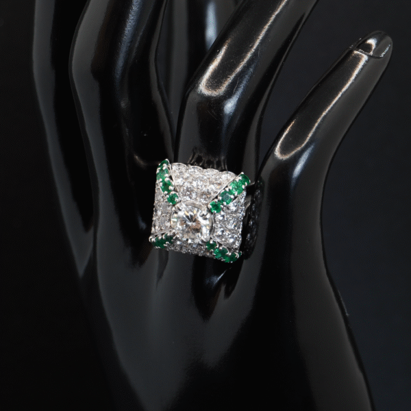 Bague Émeraudes Diamants joaillerie Cannes