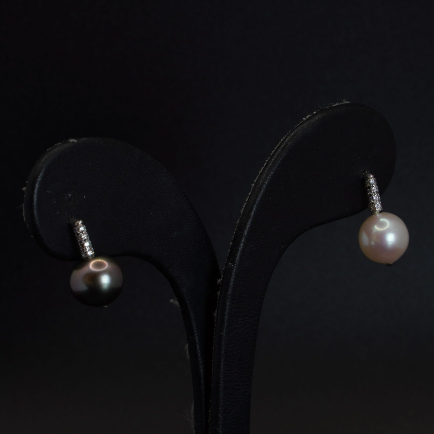 Boucles d’oreilles Perles et Diamants