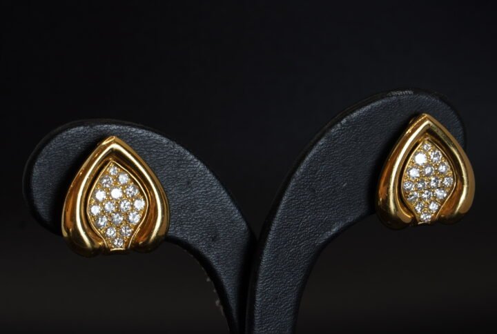 Boucles d’oreilles Or Jaune et Diamants joaillerie Cannes