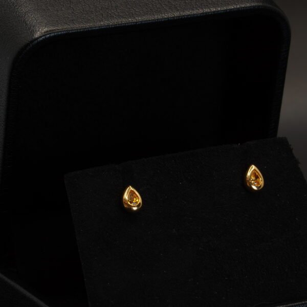 Boucles d’oreilles Diamants Poires Fancy Yellow joaillerie Cannes