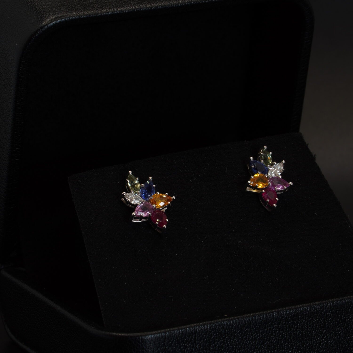 Boucles d’oreilles Saphirs Multicolores