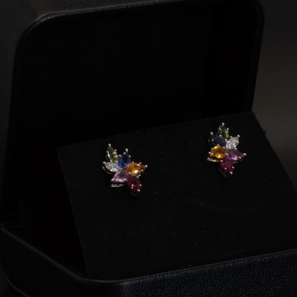 Boucles d’oreilles Saphirs Multicolores joaillerie Cannes