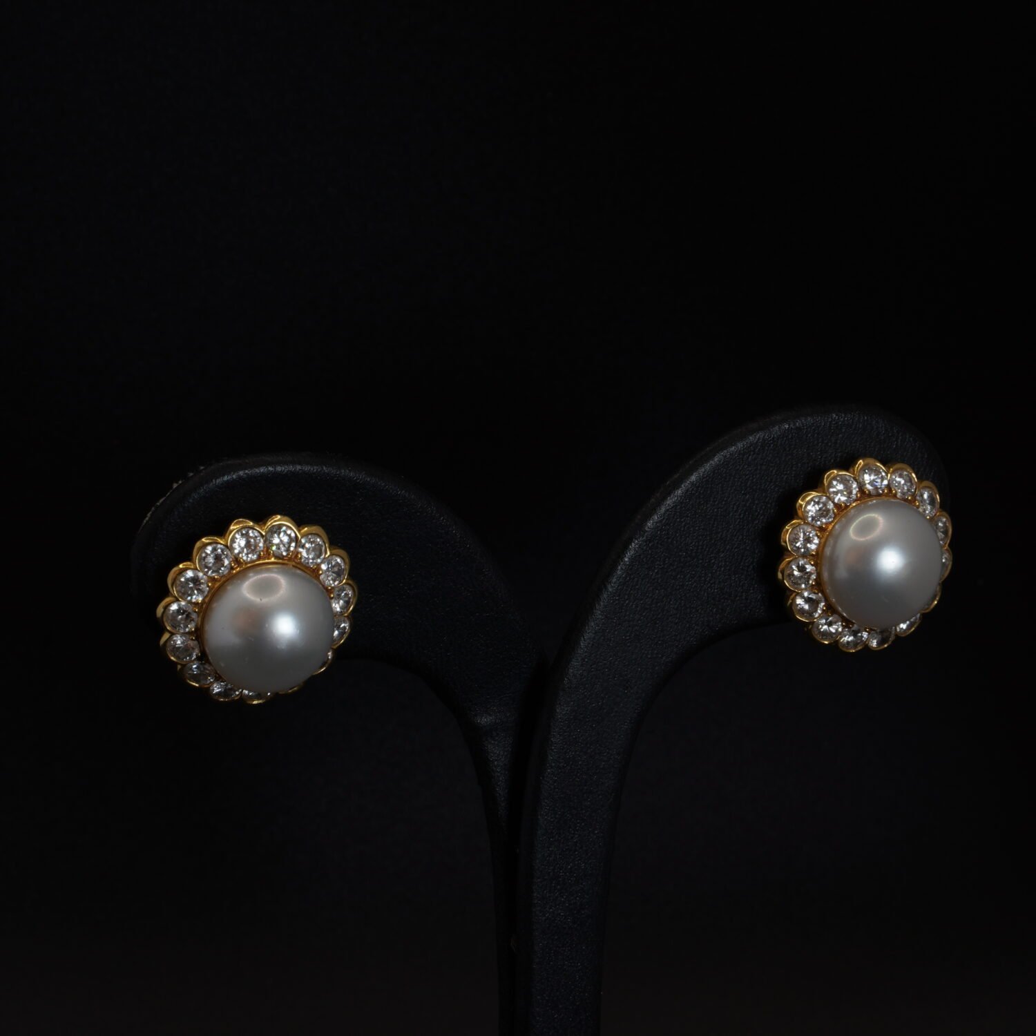 Boucles d’oreilles Fleurs, Diamants et Perles, Occasion