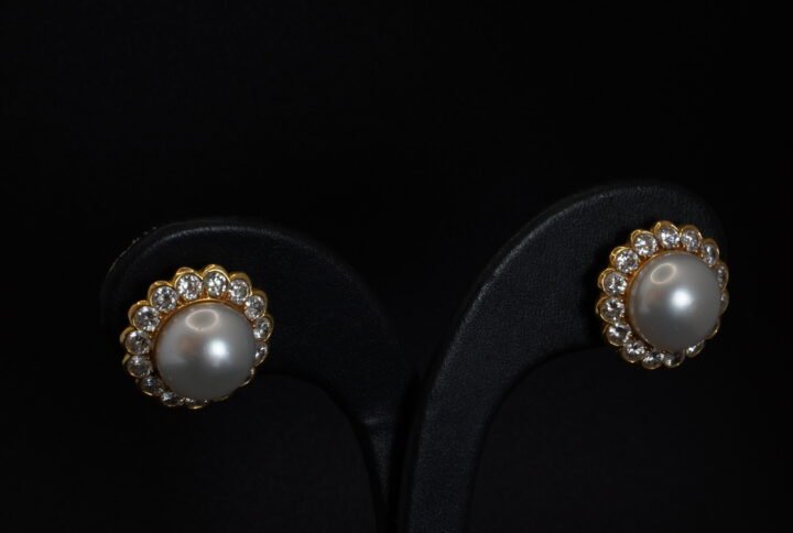 Boucles d’oreilles Fleurs, Diamants et Perles joaillerie Cannes