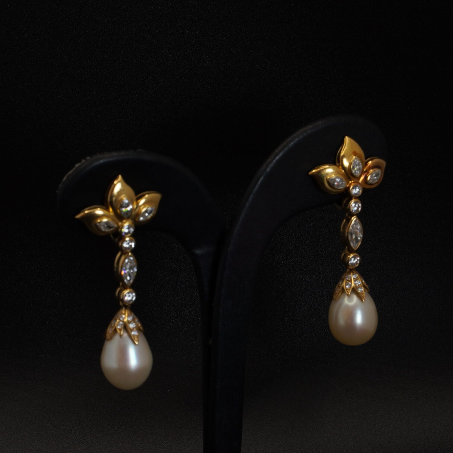 Pendants d’oreilles Perles et Diamants, Occasion