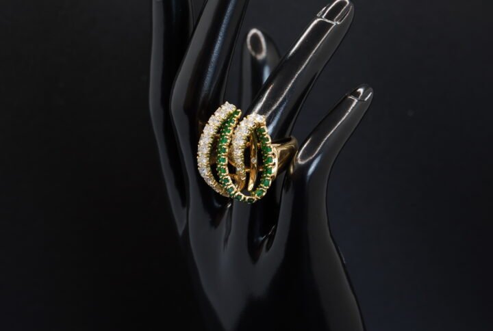 Bague Émeraude Diamants joaillerie Cannes