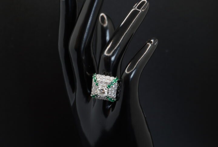 Bague Émeraudes Diamants joaillerie Cannes