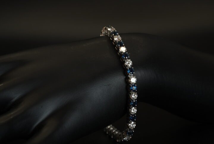 Bracelet Rivière Saphirs et Diamants joaillerie Cannes