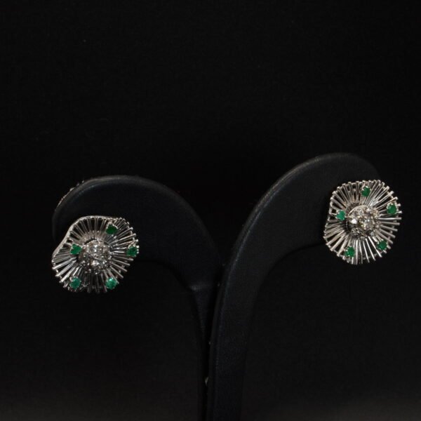 Boucles d’oreilles Rosaces Émeraudes et Diamants joaillerie Cannes