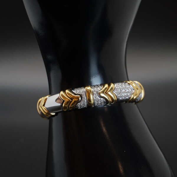 Bracelet Jonc 2 Ors et Diamants joaillerie Cannes