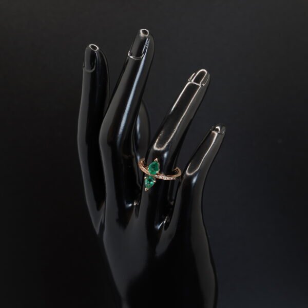 Bague Émeraudes Poires joaillerie Cannes