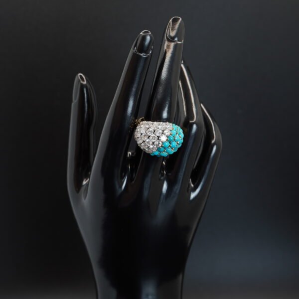 Bague Turquoises Diamants joaillerie Cannes