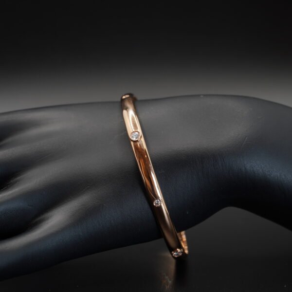 Bracelet Jonc Or Rose et Diamants joaillerie Cannes