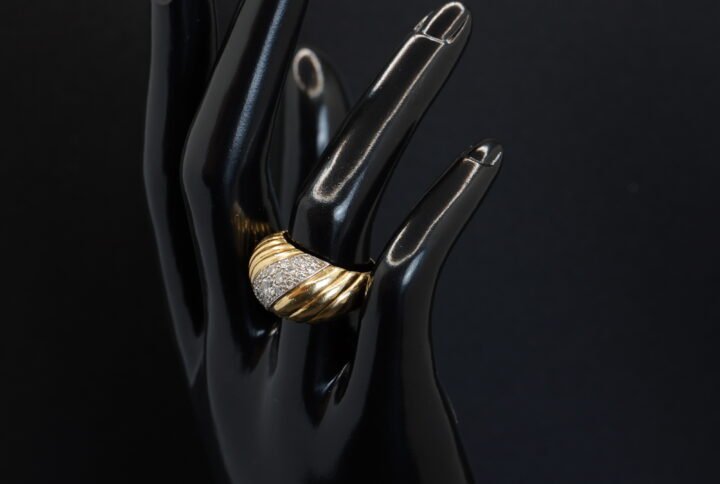Bague Or Jaune Diamants joaillerie Cannes
