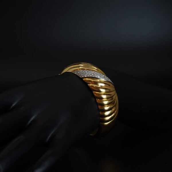 Bracelet Jonc Or Jaune et Diamants joaillerie Cannes