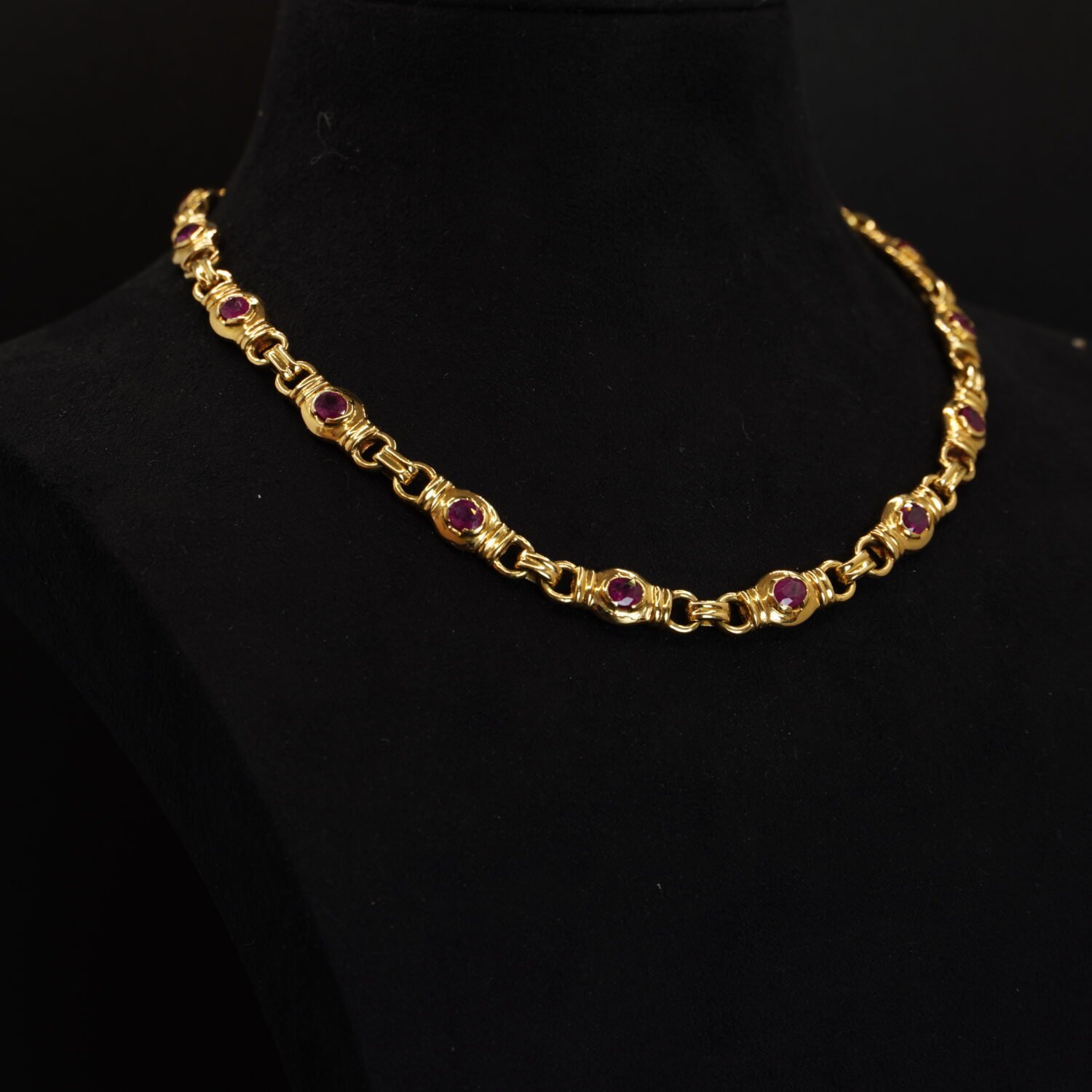 Collier Or Jaune et Rubis