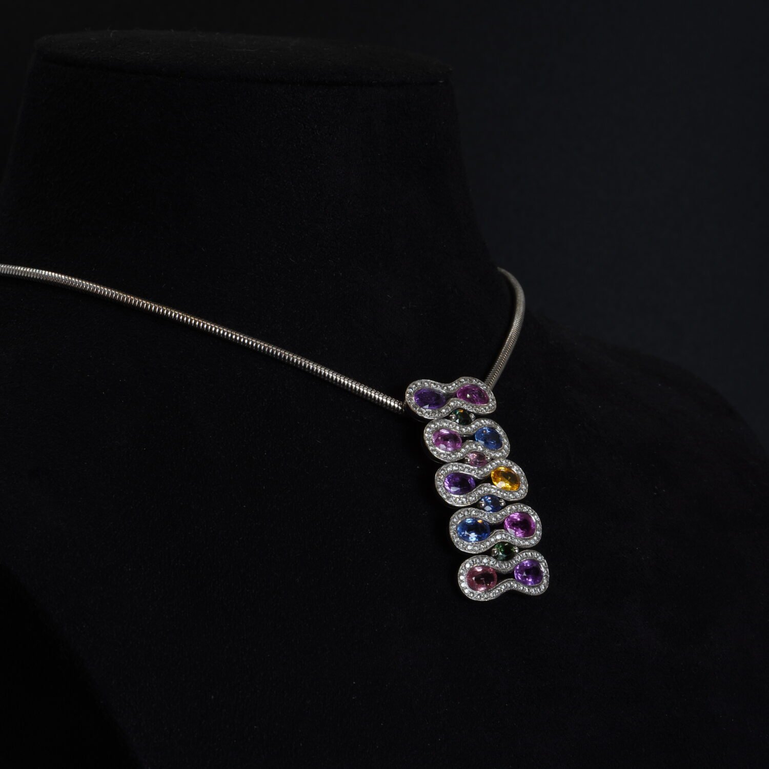 Pendentif Saphirs Multicolores, Occasion