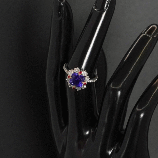 Bague Tanzanite et Rubis, Neuve joaillerie Cannes