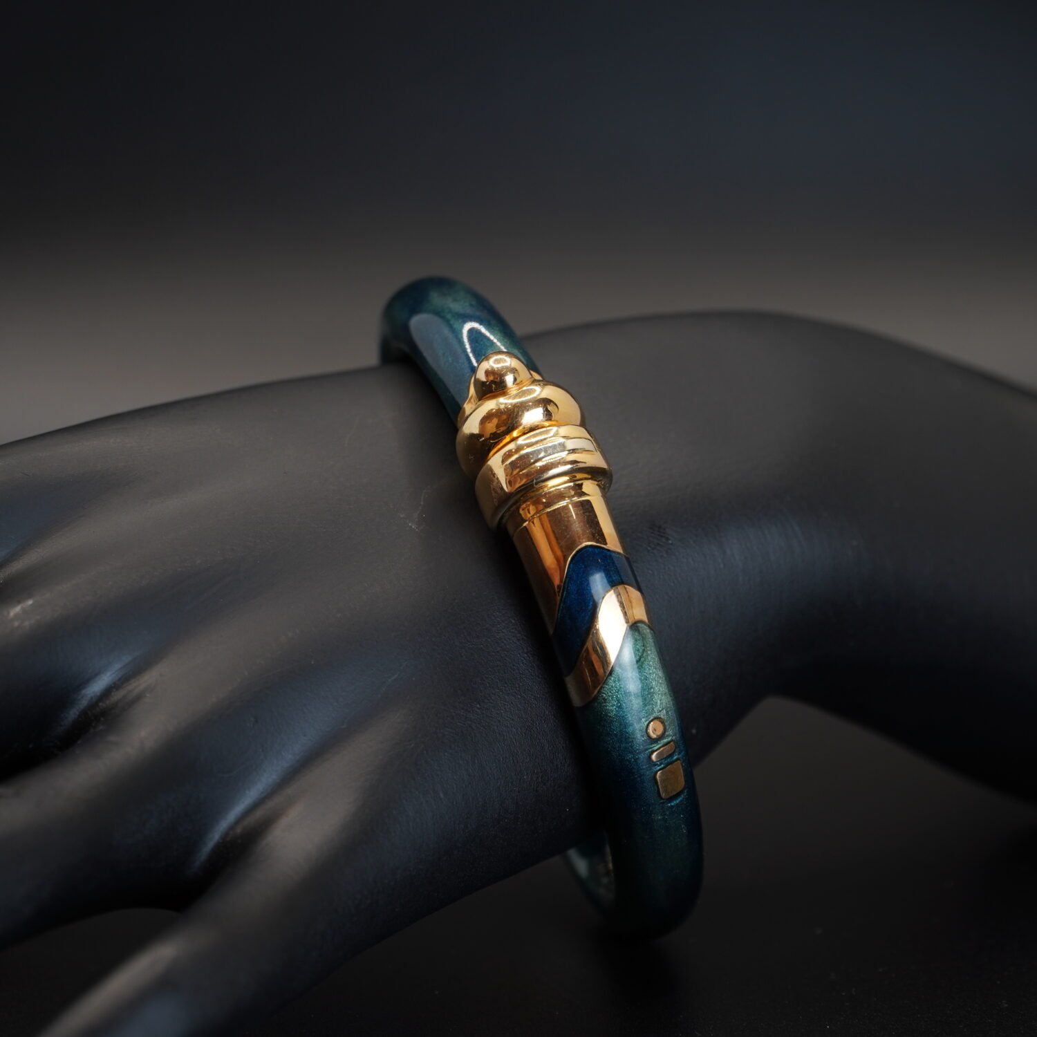 Bracelet en Or Jaune et Métal Émaillé, Occasion