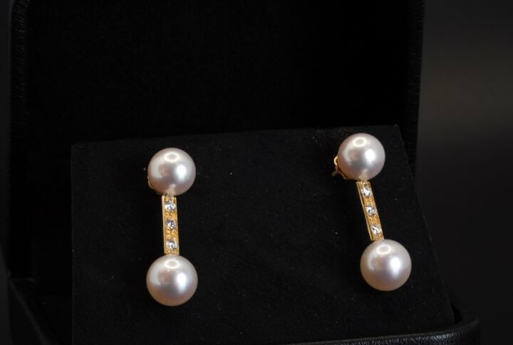 Boucles d’Oreilles Perles et Diamants joaillerie Cannes