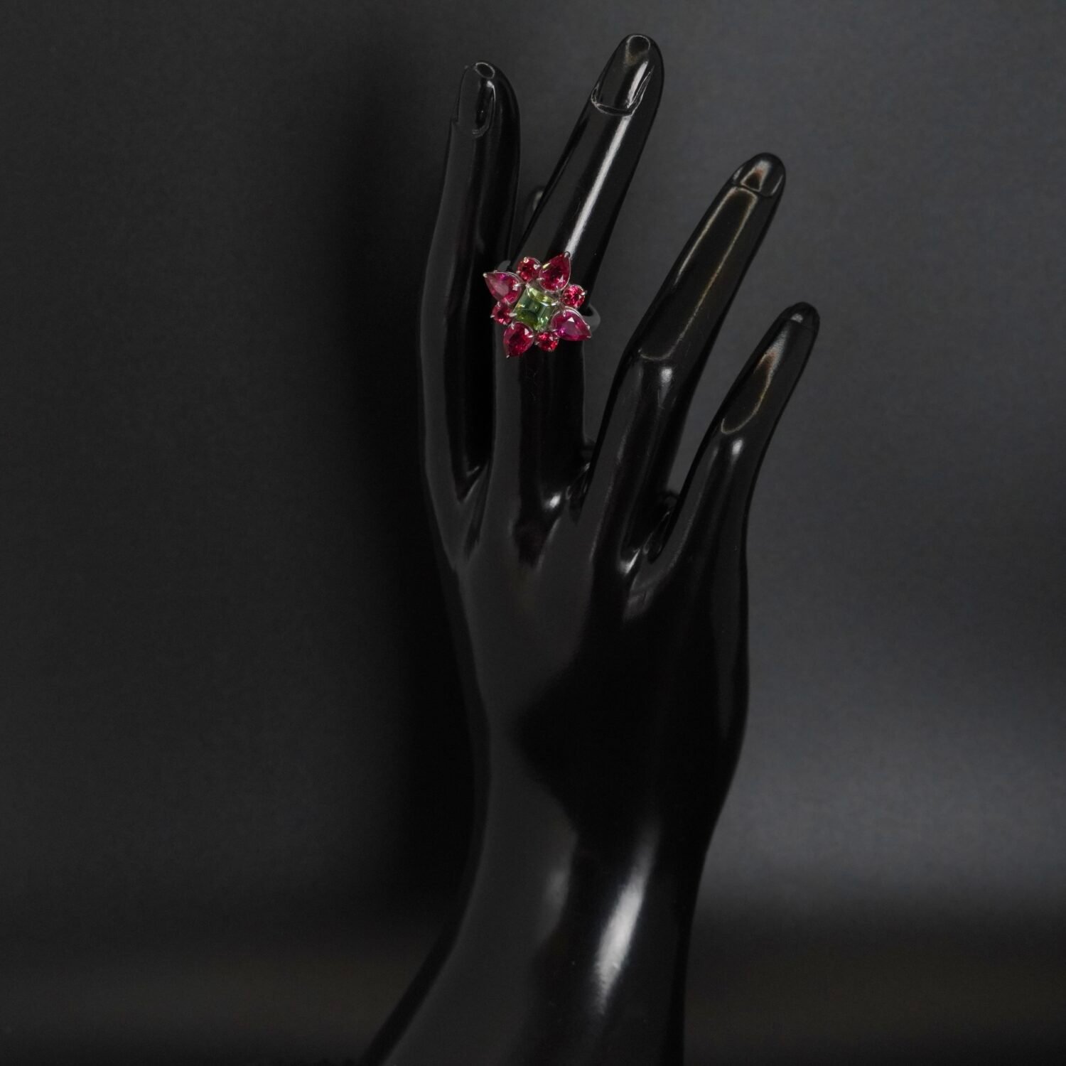 Bague “Fleur” Tourmalines, Neuve