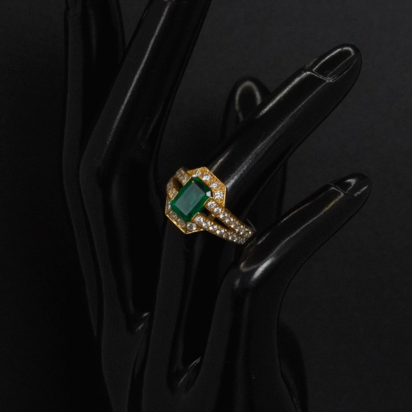 Bague Émeraude Diamants, Occasion joaillerie Cannes