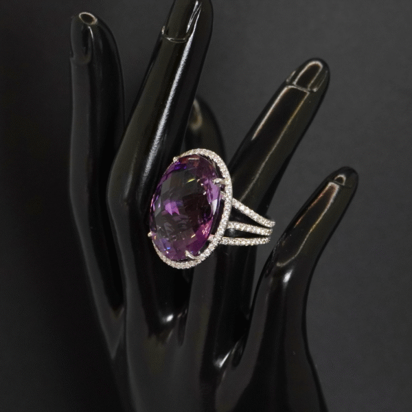 Bague Améthyste et Diamants, Occasion joaillerie Cannes