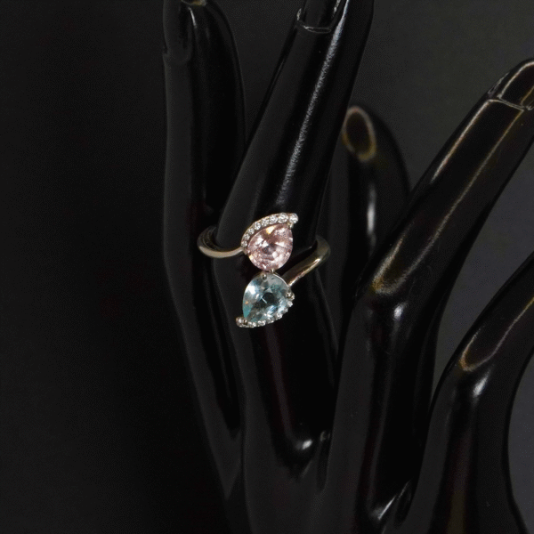 Bague Aigue-marine et Tourmaline, Neuve joaillerie Cannes