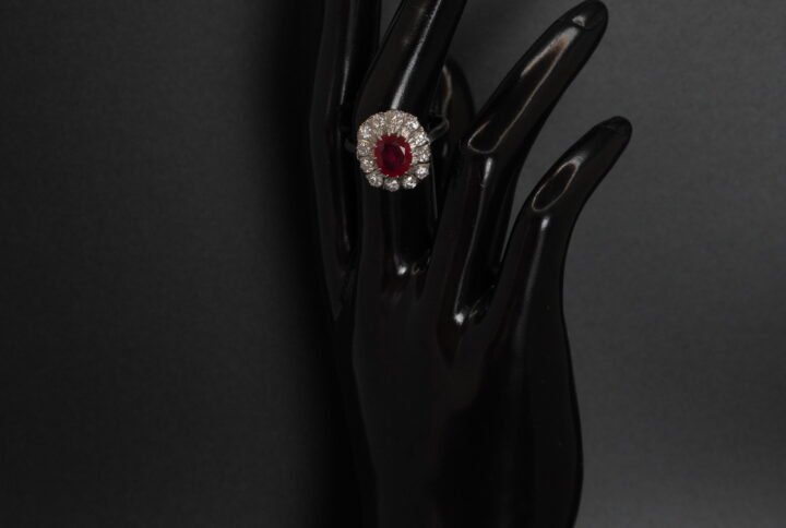 Bague Rubis Diamants, Occasion joaillerie Cannes