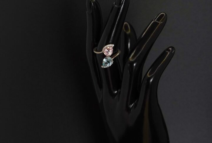 Bague Aigue-marine et Tourmaline, Neuve joaillerie Cannes